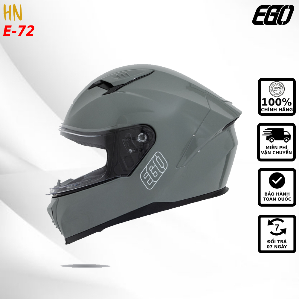 Mũ Bảo Hiểm Fullface 1 Kính EGO E-72 – Touring Cao Cấp, Chuẩn ECE, Ổn Định Tốc Độ Cao