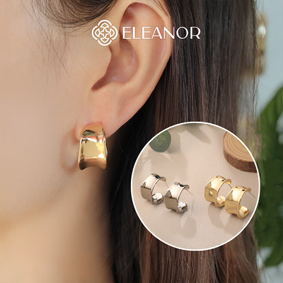 Bông tai nữ chuôi bạc 925 Eleanor Accessories viền trơn basic phụ kiện trang sức khuyên tai 12136