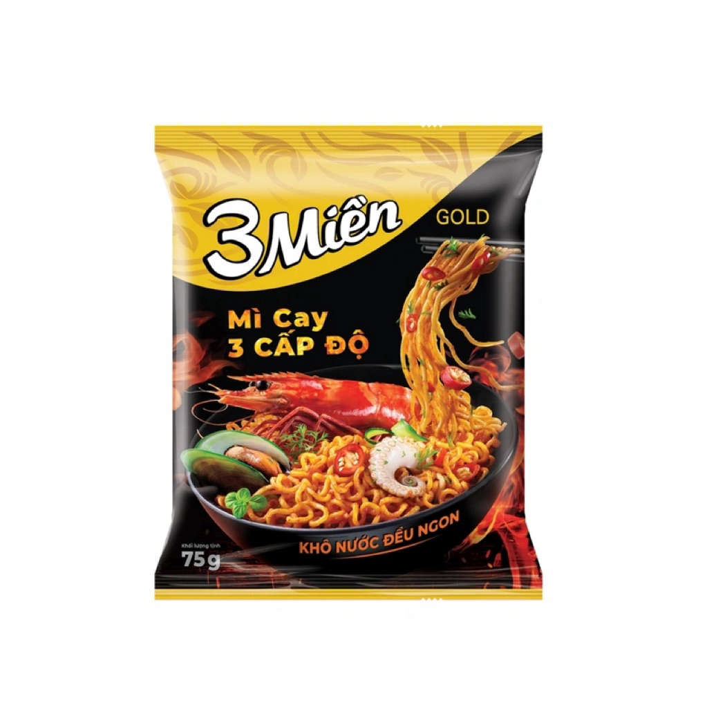 Set 3 gói mì 3 Miền cay 3 cấp độ