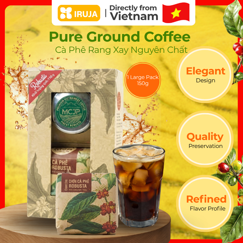 [IRUJA] Vietnam CÀ PHÊ ORGANIC M’JA ROBUSTA – HỘP 150G