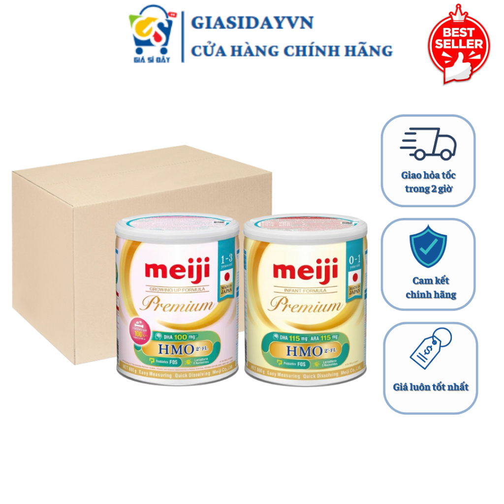 (Date 2028)(Thùng) Sữa Meiji Premium Nhập Khẩu Lon 800g Số 0 (0-1Y) & Số 9 (1-3Y) Sữa Bột Công Thức