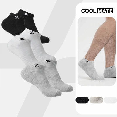 [MUA 2 GIẢM 5%]Pack 3 tất vớ active cổ ngắn mềm mại thoáng khí Coolmate [Không đổi trả]