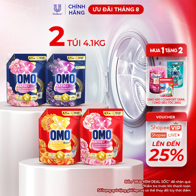 Combo 2 Nước giặt OMO Matic Hương Nước Hoa Comfort 4.1KG (túi)