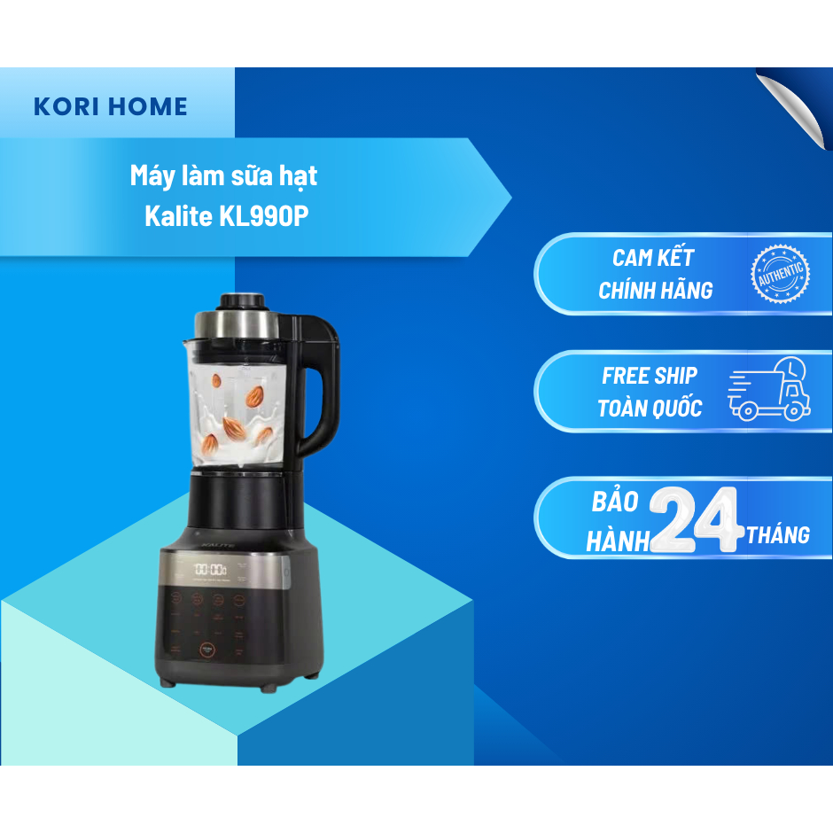 Máy làm sữa hạt Kalite KL990P công suất 2700W siêu lớn, chế độ nấu nhanh độc quyền, cảm biến chống t