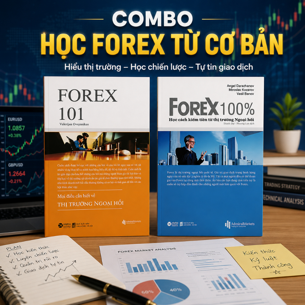 Sách: Thị trường NGOẠI HỐI: FOREX 101 (Mọi điều cần biết) + FOREX 100% (Học cách kiếm tiền) (Combo/L