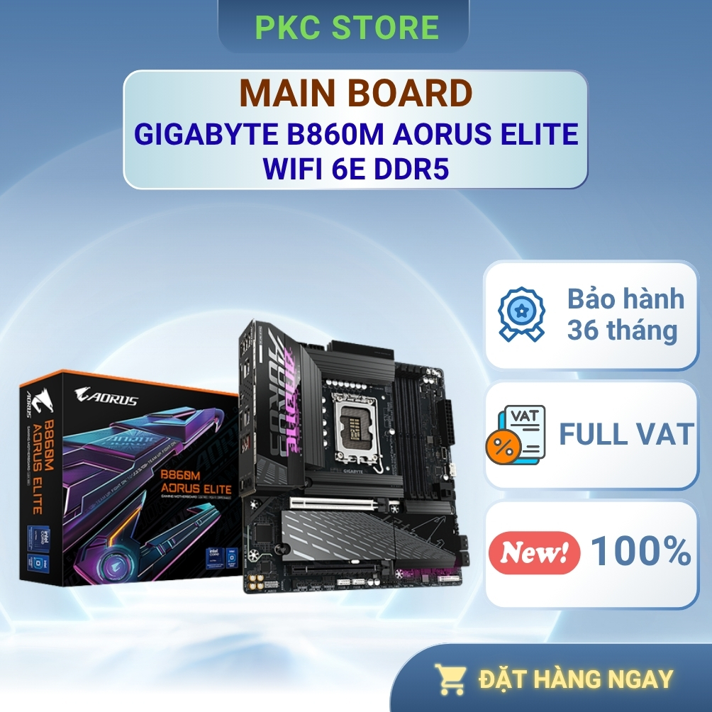 Bo mạch chủ - Mainboard Gigabyte B860M AORUS ELITE WIFI 6E DDR5 ( Full VAT )