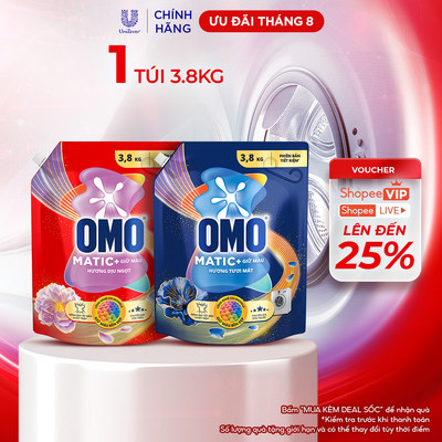Nước giặt OMO Matic Chuyên Gia Giữ Màu 3.8KG (túi)
