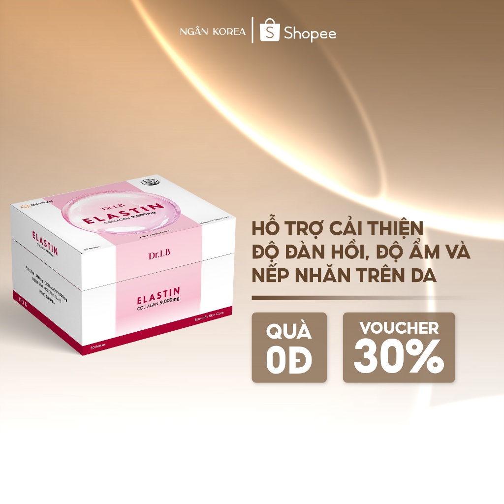 Elastin Collagen 9000mg Dr.LB Hàn Quốc 30 Lọ – Nước Uống Collagen Peptide Cá Hỗ Trợ Cải Thiện Độ Đàn
