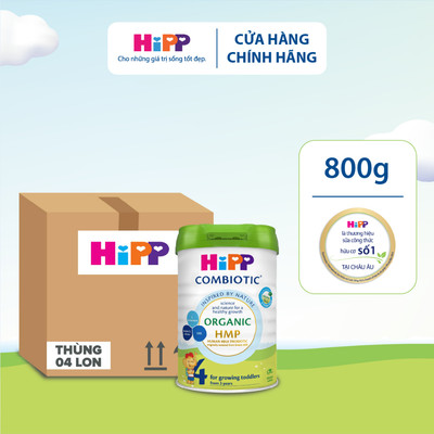 [Key] Thùng 4 lon Sữa bột công thức HiPP Organic Combiotic 800g