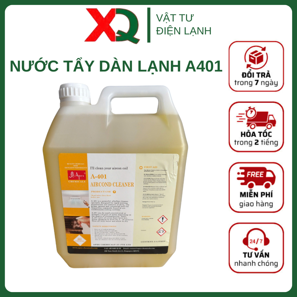 Nước tẩy dàn lạnh A401 Coil Kleen can 5L vệ sinh đa năng cho điều hòa, máy lạnh, két nước ô tô
