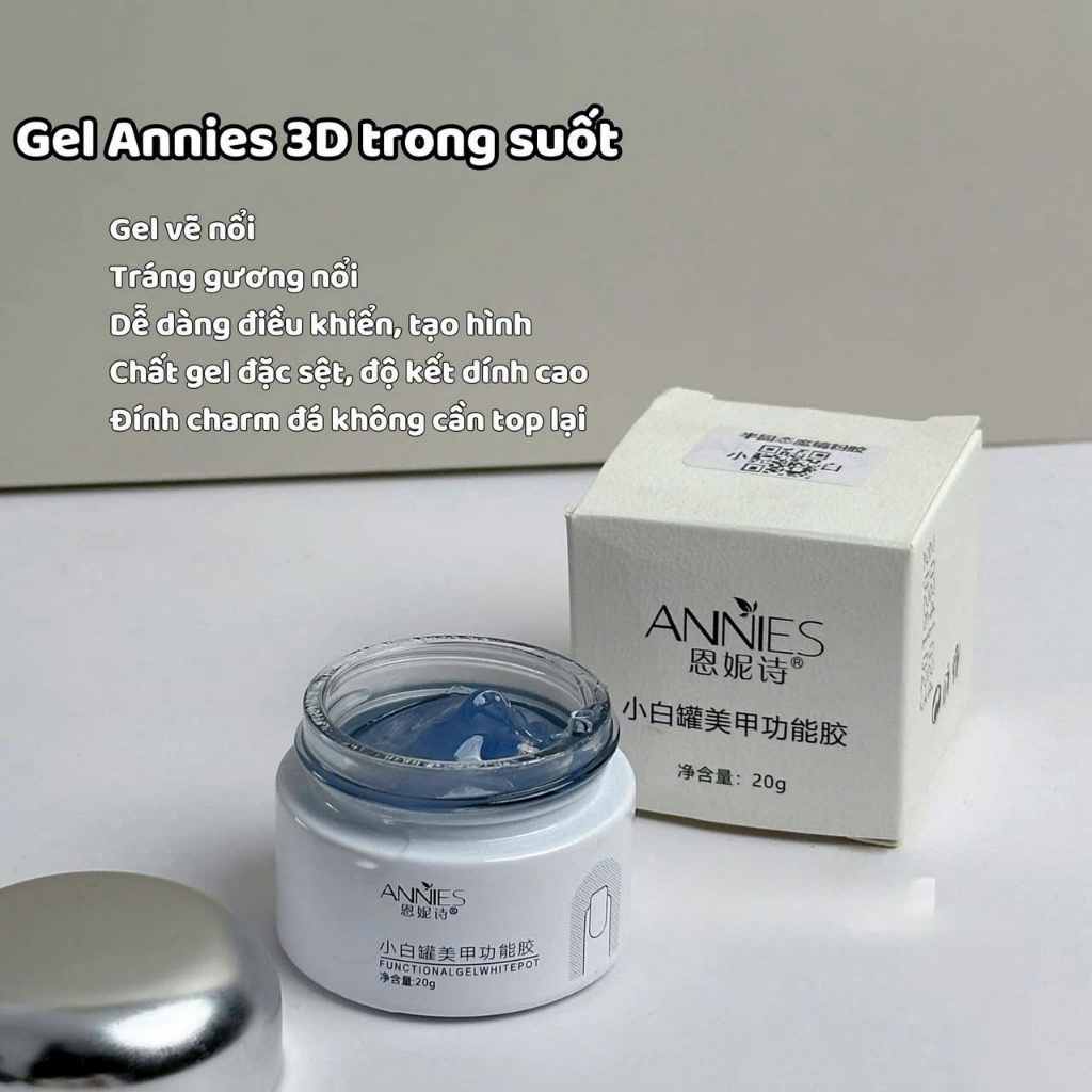 Gel thủy tinh annies, gel chà tráng gương annies, gel vẽ nổi annies