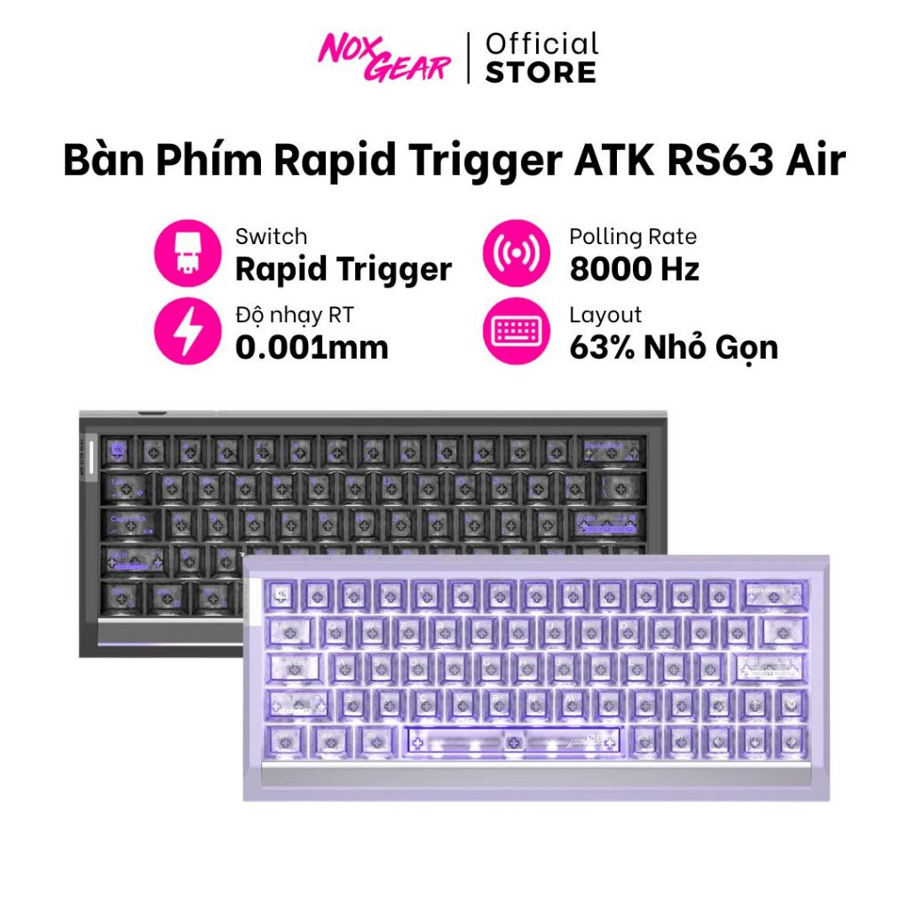 Bàn Phím ATK RS63 Air Rapid Trigger | Chuyên Game FPS | Bảo Hành 1 Năm