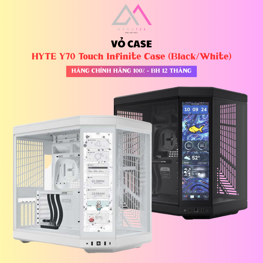 Vỏ Máy Tính HYTE Y70 Touch Infinite Case (Black/White) - BH 12 Tháng