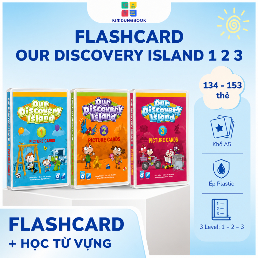 Flashcard Our Discovery Island 1 2 3 A5 Ép Plastic Thẻ Học Từ Vựng Tiếng Anh Giáo Cụ