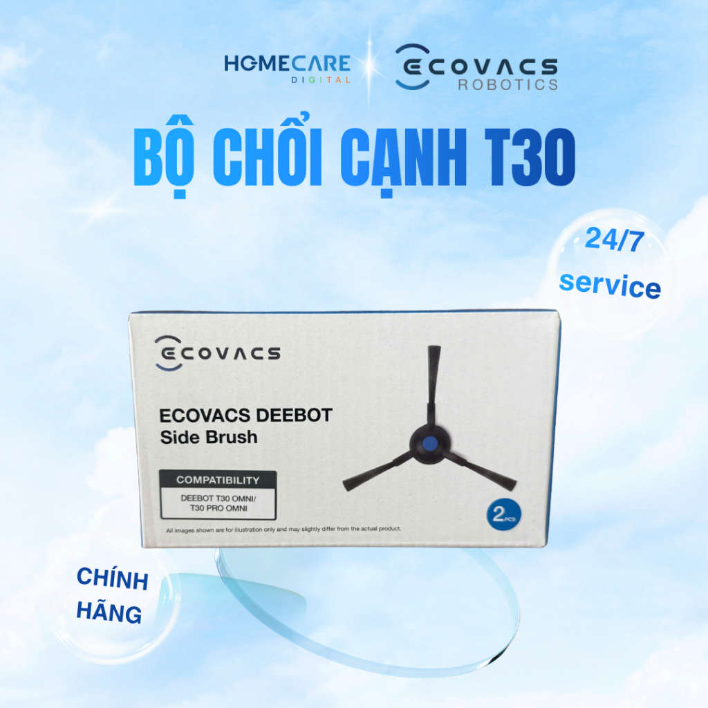 Bộ chổi cạnh Ecovacs cho Deebot T30 Omni/T30 Pro Omni/T30 Mix/T30 Combo