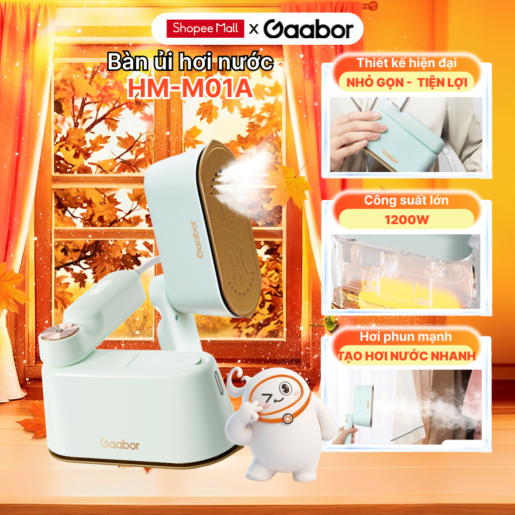 Bàn ủi hơi nước cầm tay Gaabor 2in1 HM-M01A 1200W bàn ủi du lịch nhỏ gọn làm nóng 30 giây