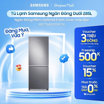 [Livestream] Tủ Lạnh Ngăn Đông Dưới với Ngăn Đông Mềm Optimal Fresh Zone, 285 L - Bạc