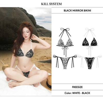 Bikini 2 mảnh hoạ tiết ren sexy BLACK MIRROR - 𝐊𝐈𝐋𝐋 𝐒𝐘𝐒𝐓𝐄𝐌