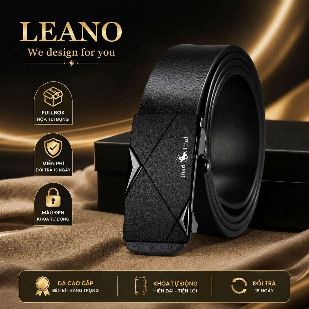 Thắt lưng nam cao cấp fullbox, dây nịt nam sang trọng LEANO