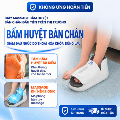 Giày Massage Bấm Huyệt Bàn Chân BUMAS M8 Air 4 trong 1 - Chăm Sóc Bàn Chân - Món Quà Cho Cha Mẹ