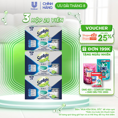 Sunlight Viên Rửa Chén - Combo 84 Viên/3 Hộp