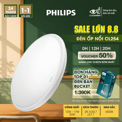 Đèn ốp trần, ốp nổi LED PHILIPS tròn CL254 Công suất (12W,17W,20W) ánh sáng trắng