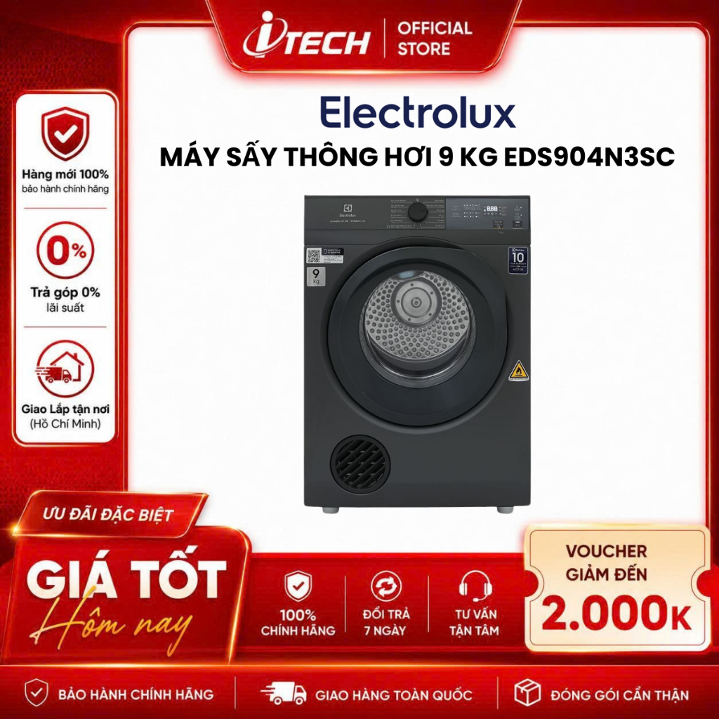 EDS904N3SC - Máy sấy thông hơi Electrolux UltimateCare 9 kg EDS904N3SC - Hàng chính hãng
