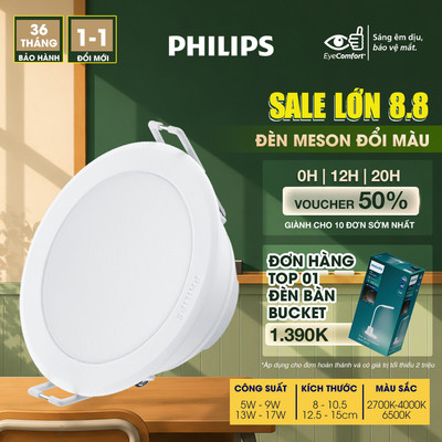 Đèn LED âm trần PHILIPS Meson đổi màu ánh sáng (vàng, trung tính, trắng)
