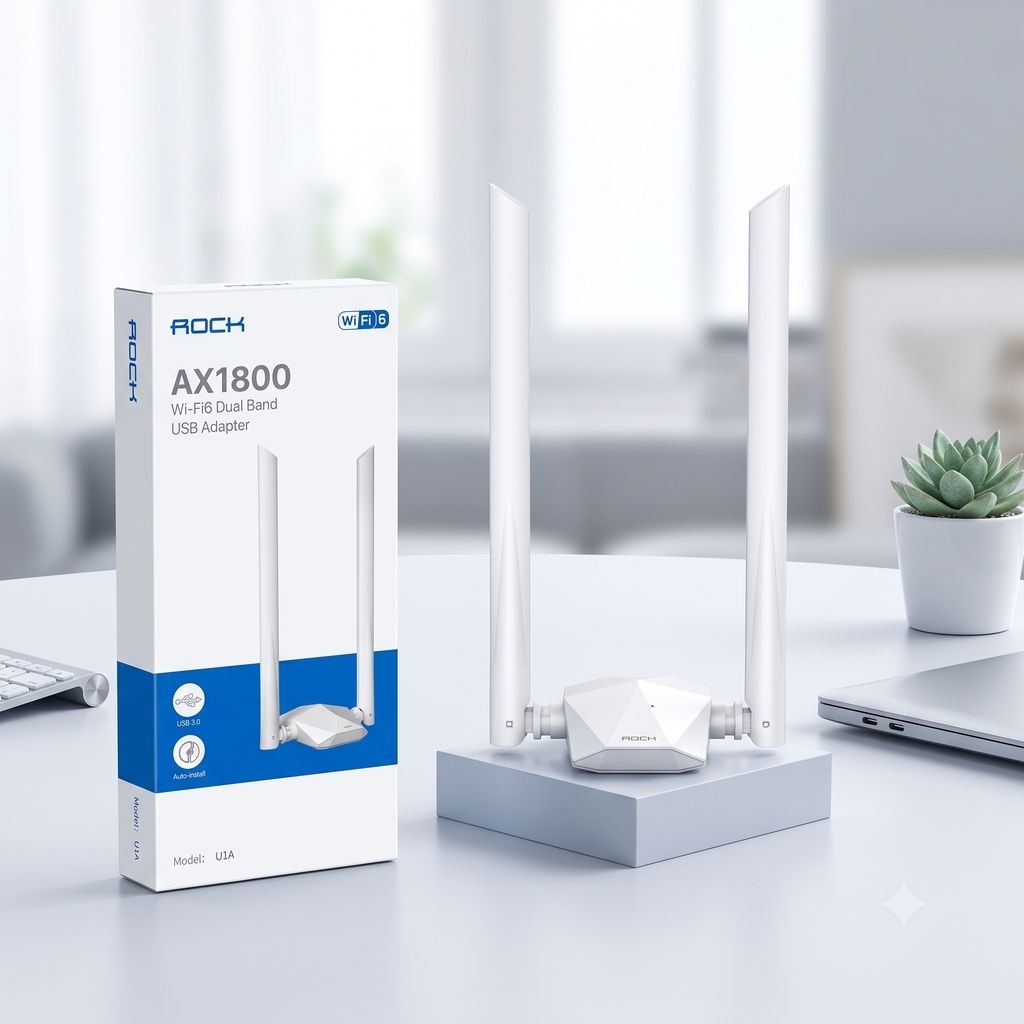 Bộ Thu WiFi USB AX1800 WiFi 6 ROCK Space Băng Tần Kép / U1A