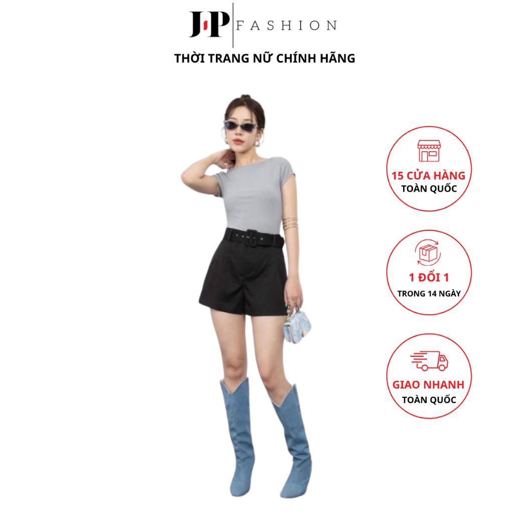 Quần Short Kaki Nữ J-P Fashion 15009521 Quần Đùi Basic Chất Kaki Hack Dáng Dễ Phối Đồ