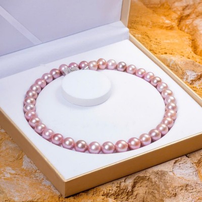 Chuỗi Ngọc Trai Hồng Tím 11-12ly Có Tỳ Nhẹ Thời Trang, Sang Trọng - Ngọc Trai Trường Thịnh