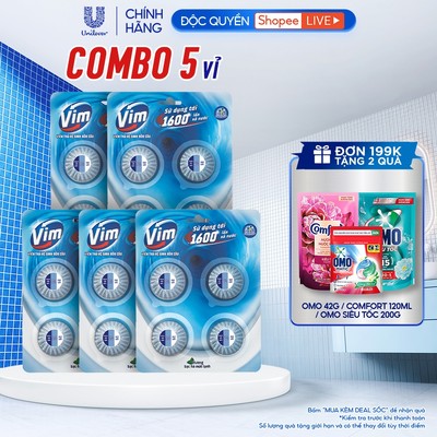 [LIVE] Bộ 2 Combo 5 Viên Treo Vệ Sinh Bồn Cầu Vim Power 5 | Sạch Thơm Đến 300 Lần Xả (55g/viên) Hương Lavender