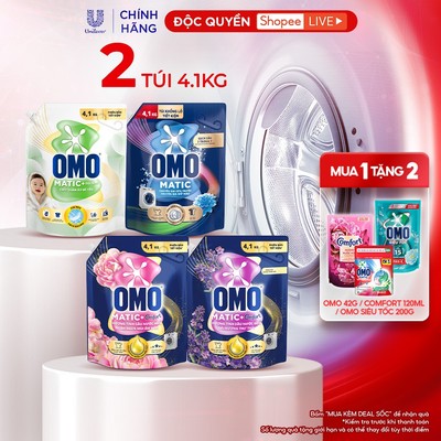 [Live] - Combo 2 Túi Nước giặt OMO Matic Cửa trước 4,1kg/túi