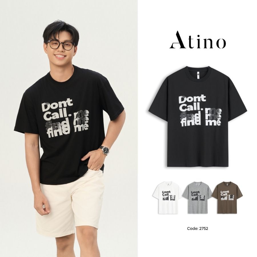 Áo Phông Nam ATINO Chất Cotton Mềm Thoáng Mát, Dáng Rộng Oversize Cá Tính L.4.2752