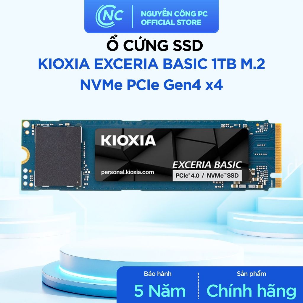 Ổ cứng SSD KIOXIA Exceria Basic 1TB M.2 NVMe PCIe Gen4x4 - BH 60 tháng