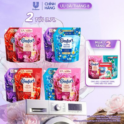 [Live] Combo 2 Nước Xả Vải Làm Mềm Vải Đậm Đặc Comfort - Túi 3.7L