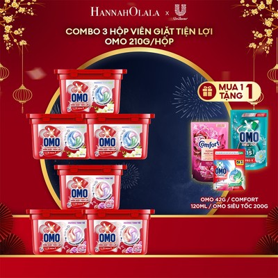 [LIVE KOL] Combo 3 Hộp Viên Giặt Tiện Lợi OMO 210g/hộp