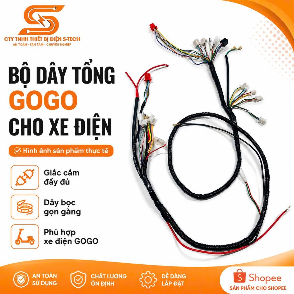 Bộ dây tổng xe điện gogo,vecpa đời mới,đầy đủ chức năng phù hợp cho các loại ic votol