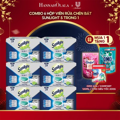 [Live] Combo 6 Hộp Viên Rửa Chén Bát Sunlight