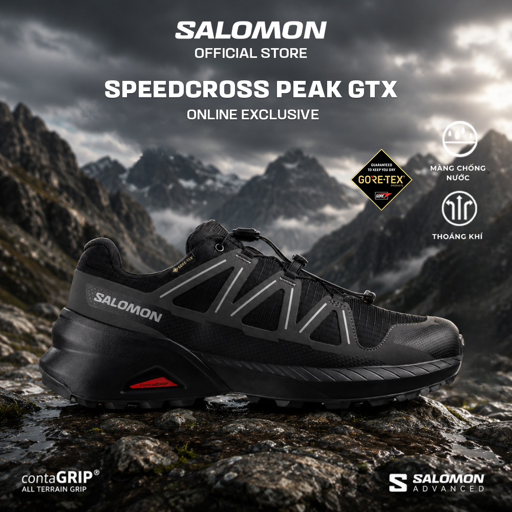 Salomon Nam Speedcross Peak Gore-Tex Giày Trail Running Black/Black/Asphalt L47853800