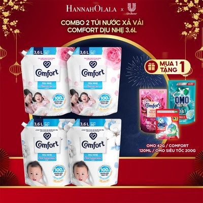 [LIVE KOL] Combo 2 Túi Nước Xả Vải Comfort Dịu Nhẹ 3,6L