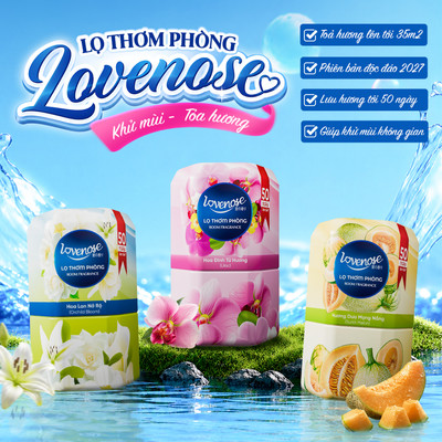 Lọ Thơm Phòng Lovenose Tinh Dầu Thơm Phòng, Khử Mùi Phòng, Tỏa Hương Thơm Lên Tới 50 Ngày 200ml/lọ