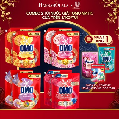 [LIVE KOL] Combo 2 Túi Nước giặt OMO Matic Cửa trên 3.8/4,1kg/ túi
