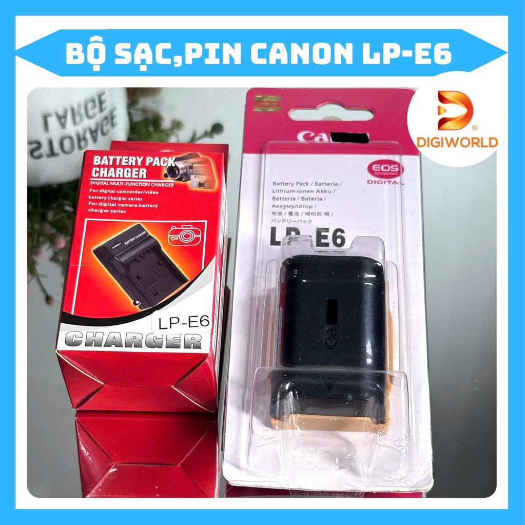 Sạc / Pin Canon LP-E6 dùng cho ( Sạc thay thế / Pin Hãng ) dùng cho EOS 5D Mark II, 5D Mark III, 5D 