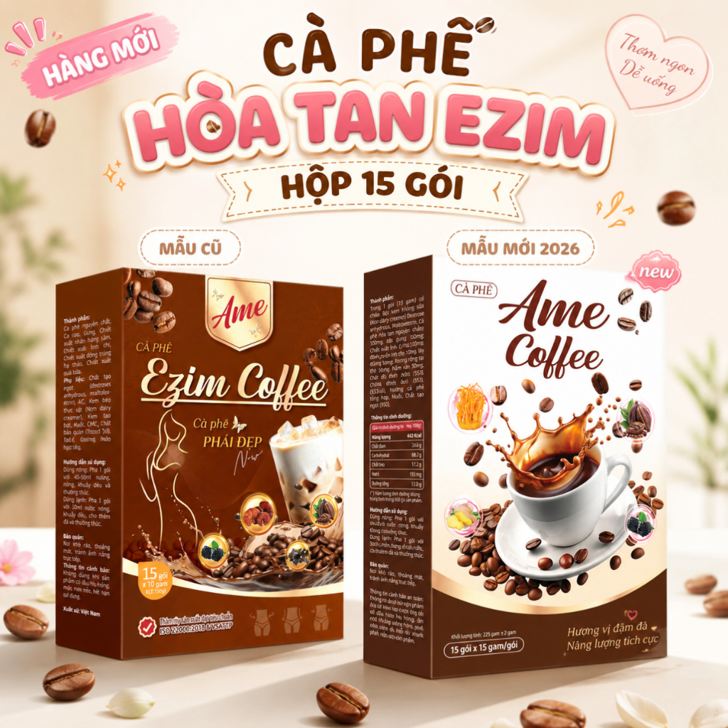 Cafe Hỗ Trợ giảm cân - Ame coffee - Ezim Coffee Cà Phê 3 trong 1 [Freeship+Quà]