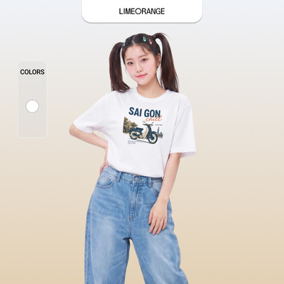 Áo Thun Boxy Fit Graphic Sài Gòn Chill LIMEORANGE - LU26101111