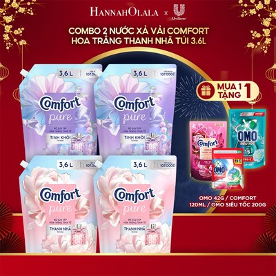 [Live KOL] Combo 2 Nước Xả Vải Comfort Hoa Trắng Thanh Nhã Túi 3.6L