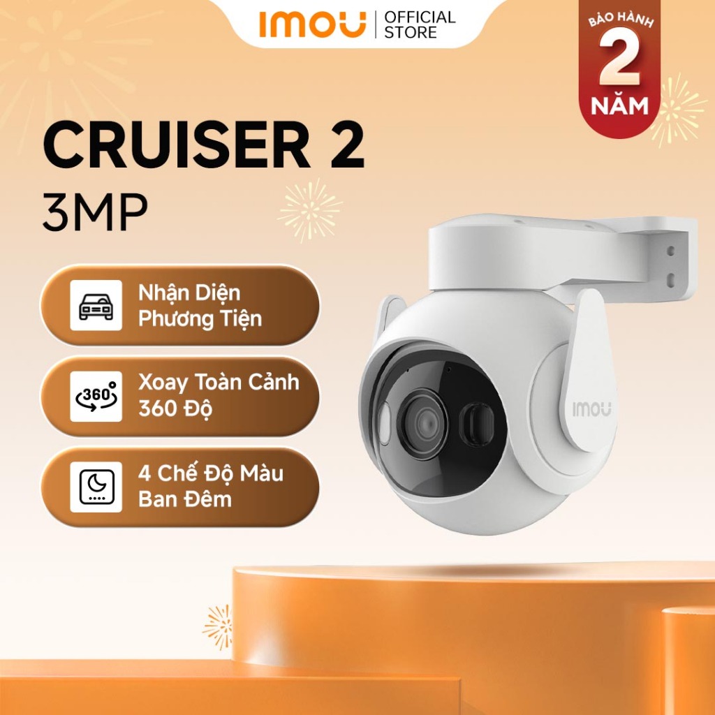 Camera Wifi ngoài trời Imou Cruiser 2  I 3MP/5MP I Chống nước IP66 I Loa cảnh báo I Màu về đêm