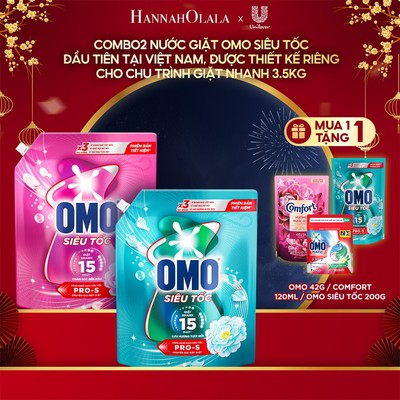 [LiveKOL][MỚI]Combo2 Nước giặt Omo Siêu Tốc đầu tiên tạiViệt Nam,được thiết kế riêng cho chu trình giặt nhanh1.2KG-3.5KG