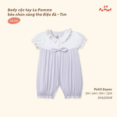 Body cộc tay La Pomme bèo nhún nàng thơ điệu đà - Sợi Petit Soyeu thoáng mát - Bé gái - 3M - 12M